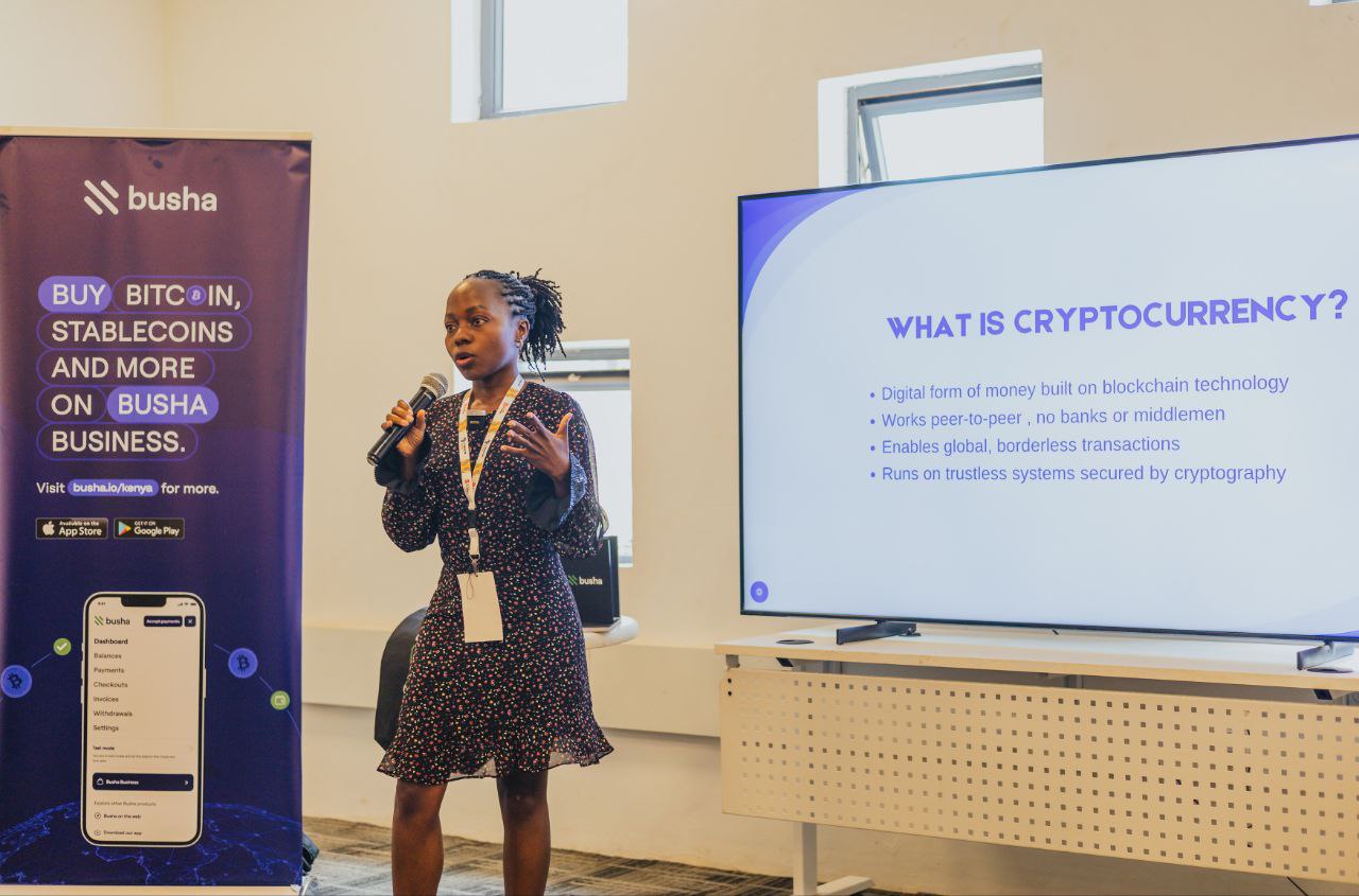 Mary Usaji Speaking at a Stablecoin Event
