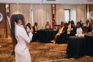 Bitcoin Is Changing the Lives of Women in Africa 3 Mary Usaji Speaking at Bitcoin Dada Event
