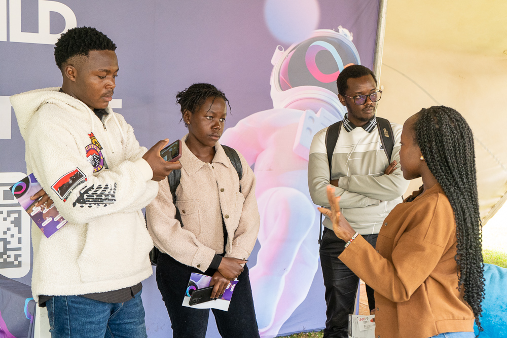 Mary Usaji Speaking to participants at the Moringa Career fair